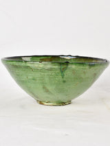 Antique ceramic strainer - green 9¾"