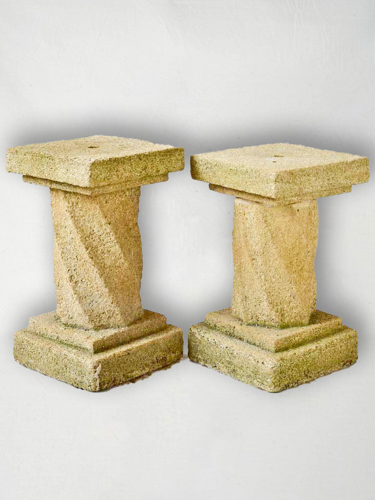 Pair of mid-century twisted column pedestals 16½"
