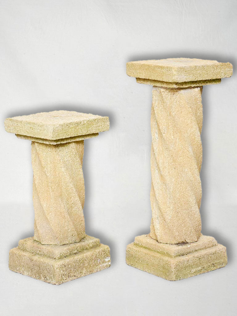 Two mid-century twisted column pedestals 27¼"