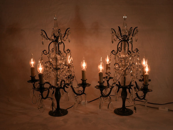 Sparkling crystal vintage table lighting