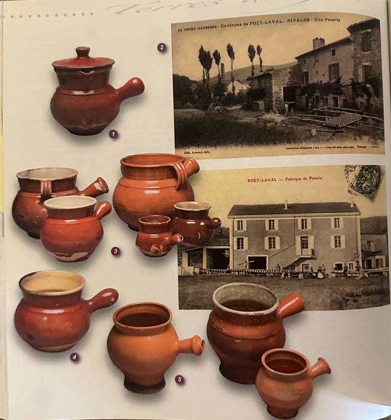 Cooking pot w/ handle & brown glaze - Vallauris