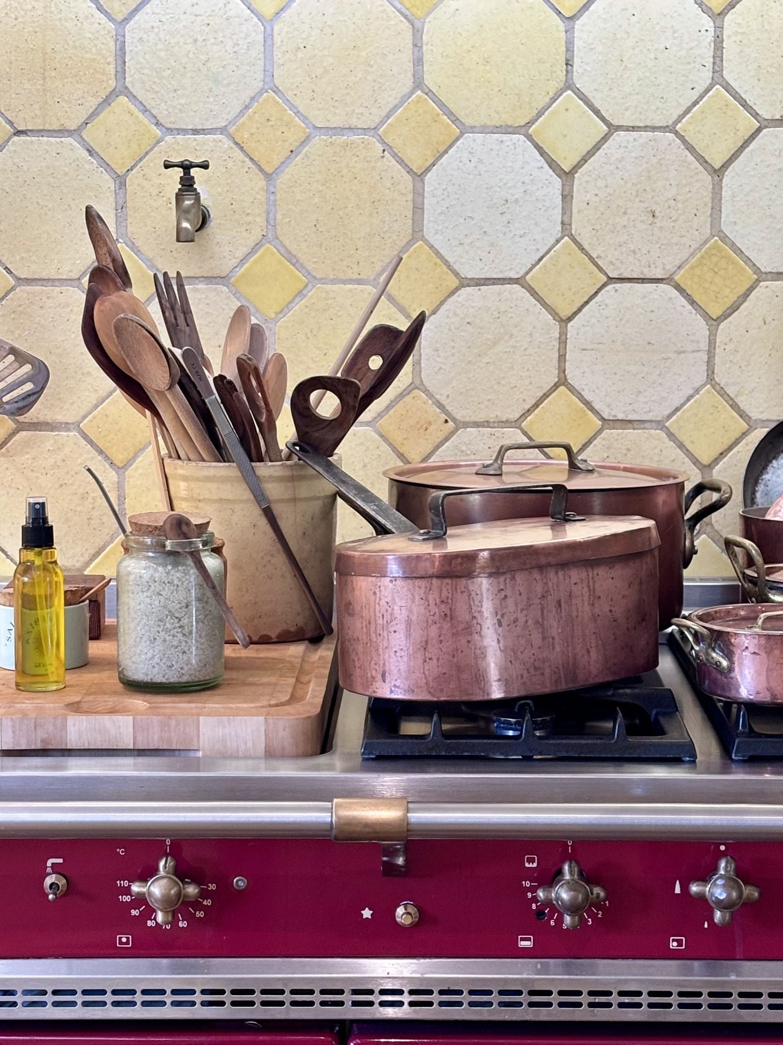 French Copper Daubière with Wrought Iron Handle from Chanteduc