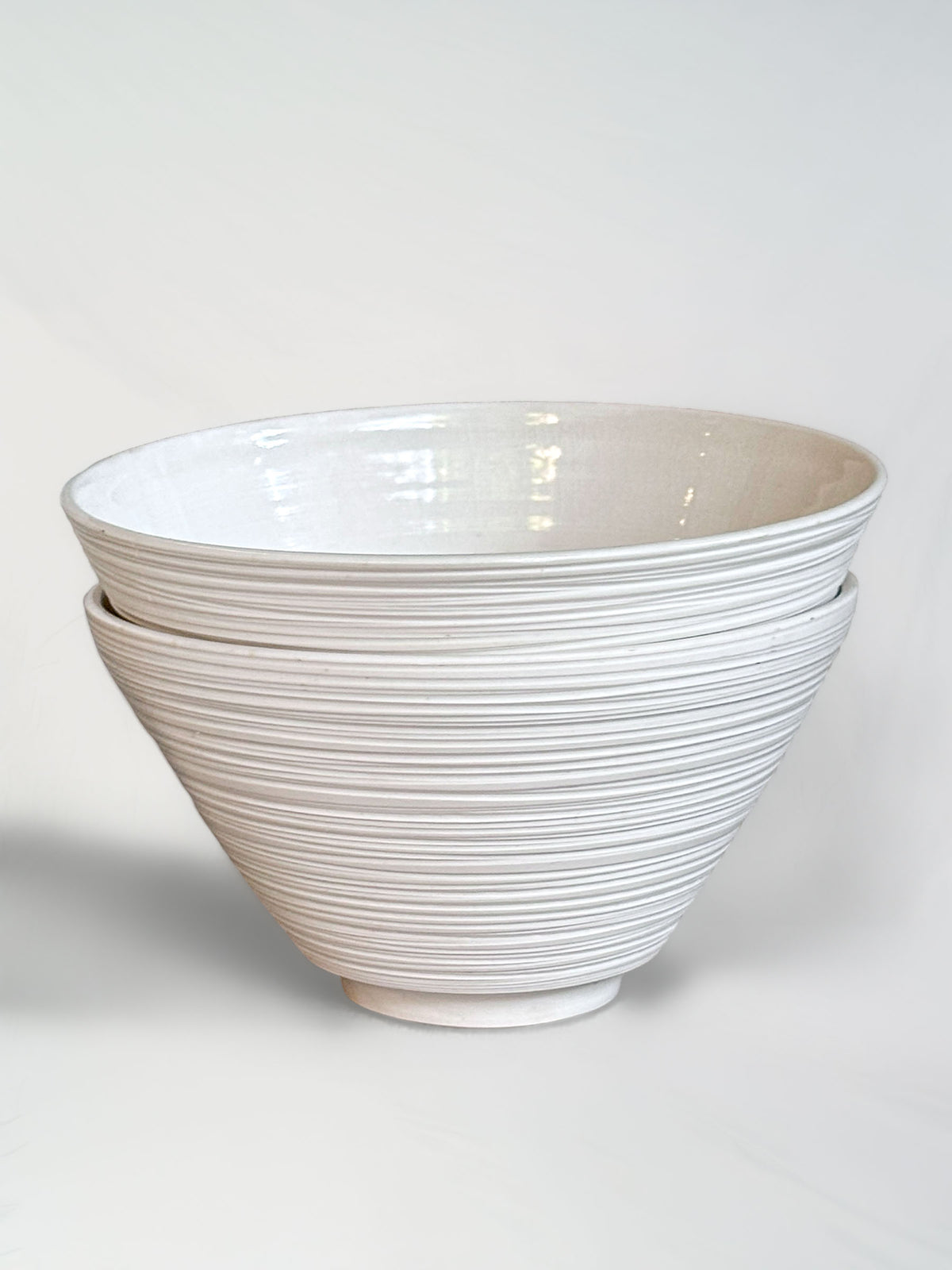 Set of 8 vintage white porcelain serving bowls by Atelier-A