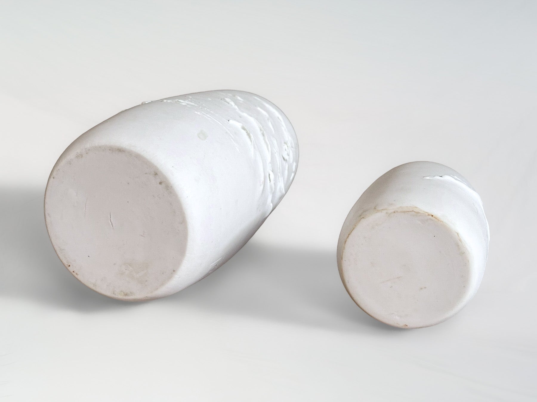 Pair of White Porcelain Vintage Vases by Atelier-A