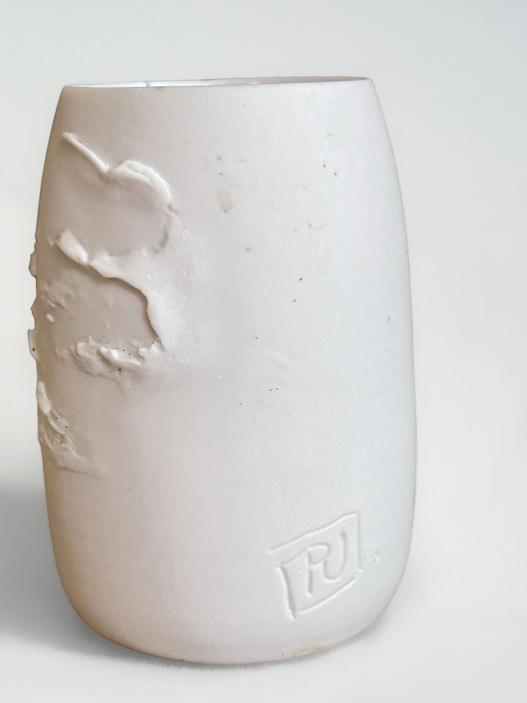Pair of White Porcelain Vintage Vases by Atelier-A