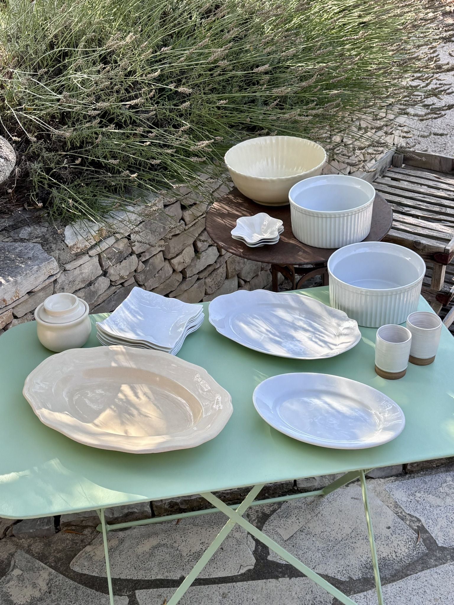 Classic Pair of French White Porcelain Soufflé Dishes