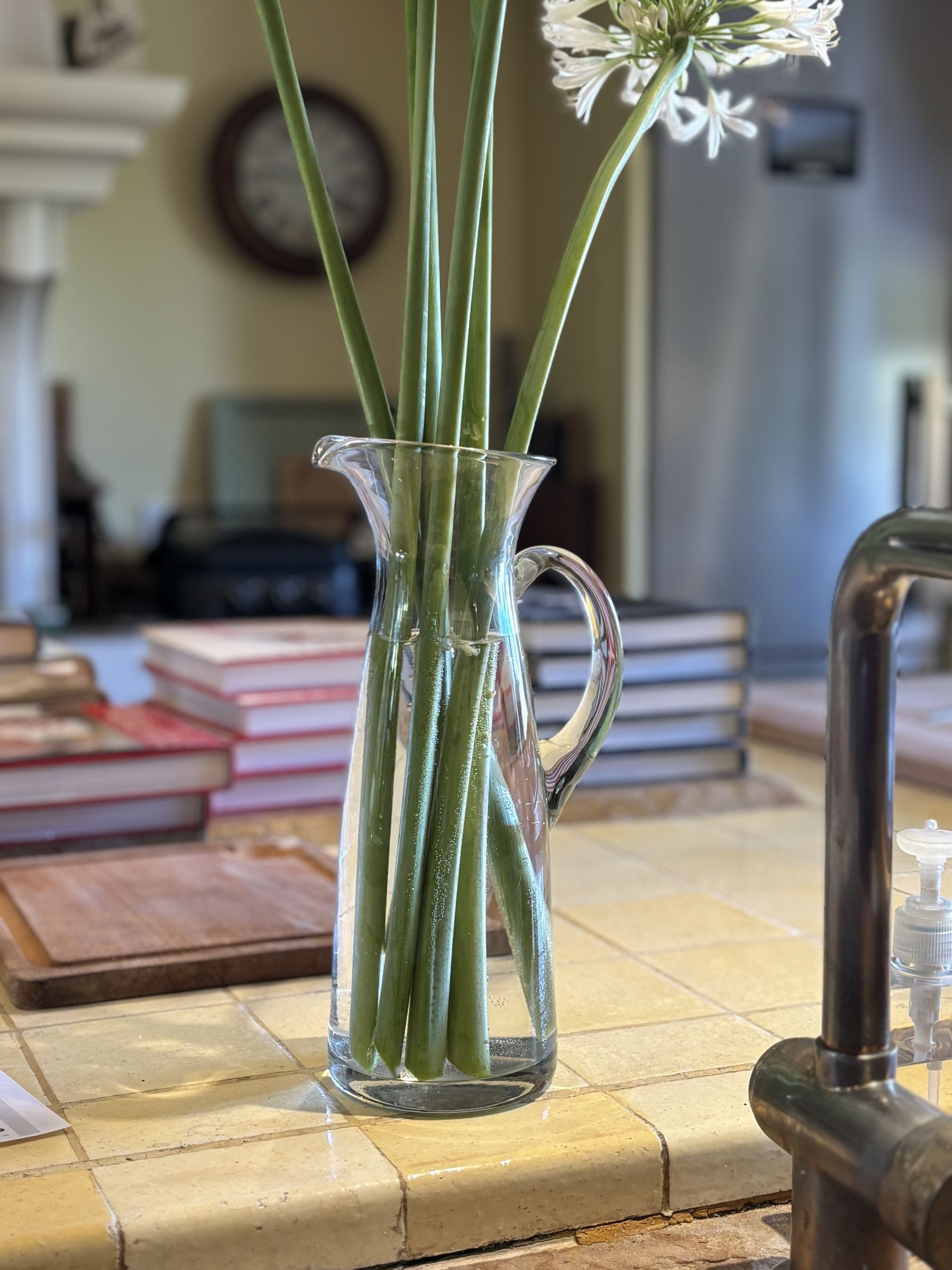 Antique French Blown Glass Cider Pitcher 11"