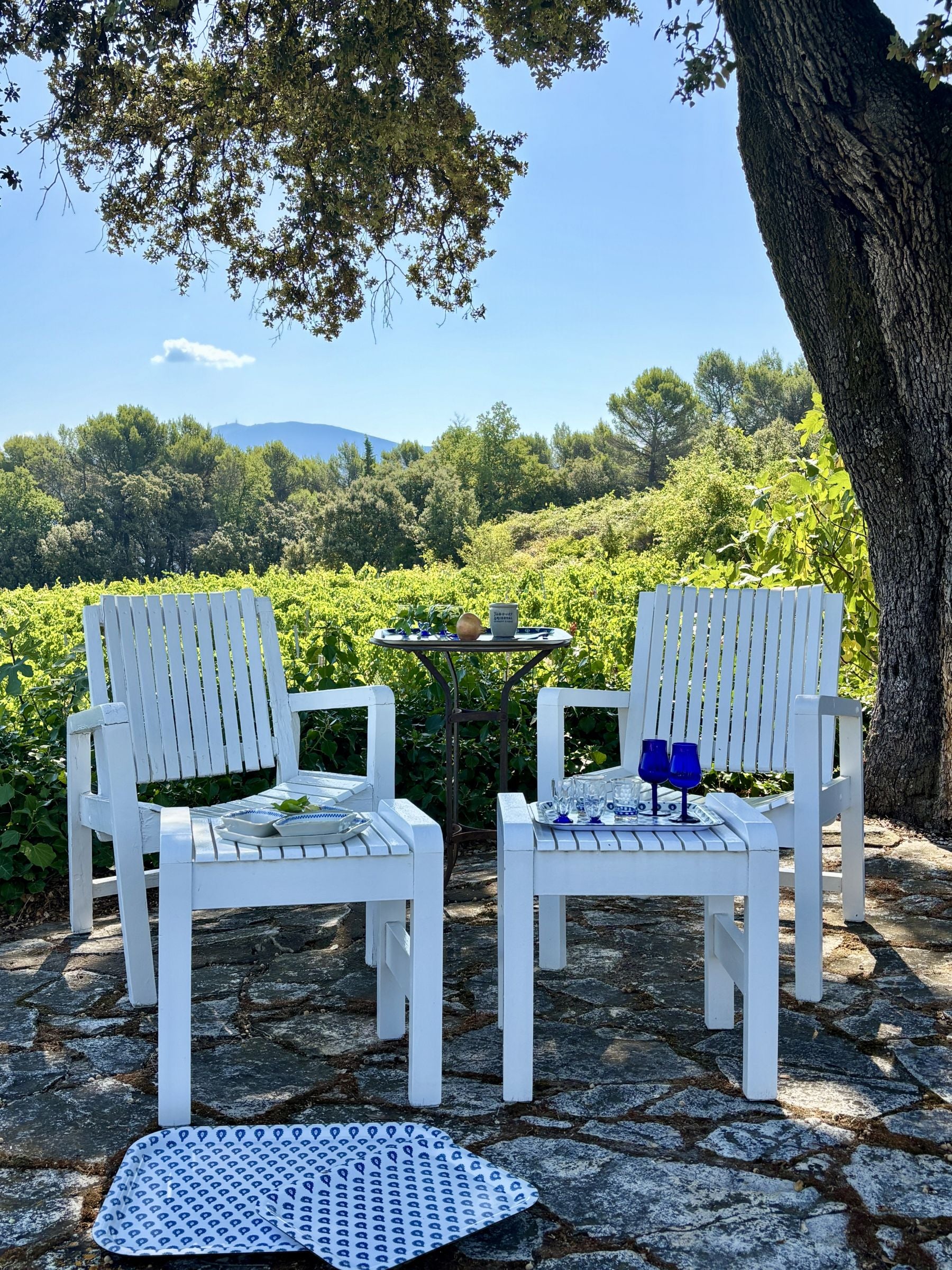 Pair of Vintage Cobalt Blue Wine Glasses from Paris