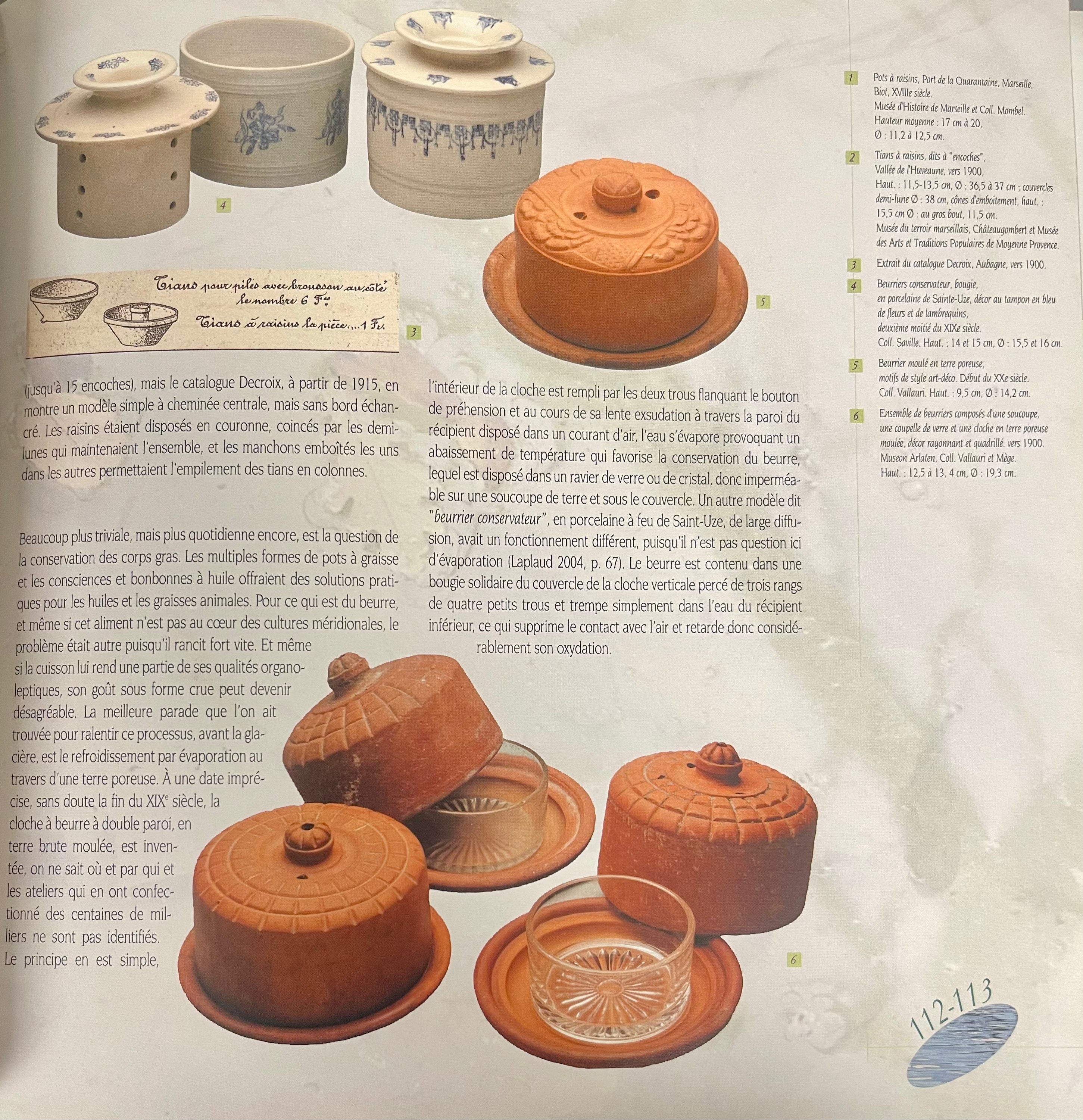 Provencial hand-carved butter dome pot