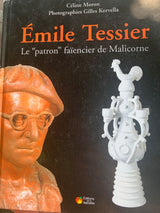 Vintage Émile Tessier Pitcher w/ fleur de Lys- white 9¾"