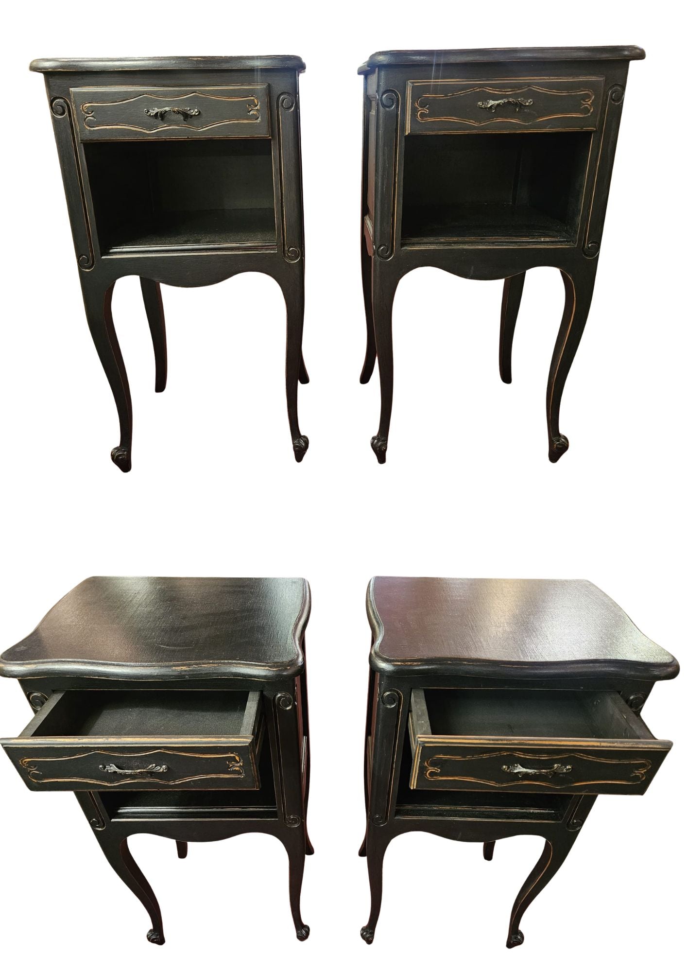 Graceful vintage French bedside tables