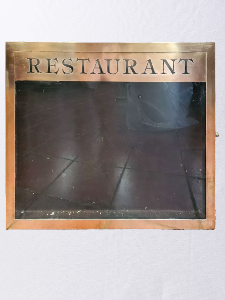 Vintage menu display case 'Restaurant' Chez Pluie