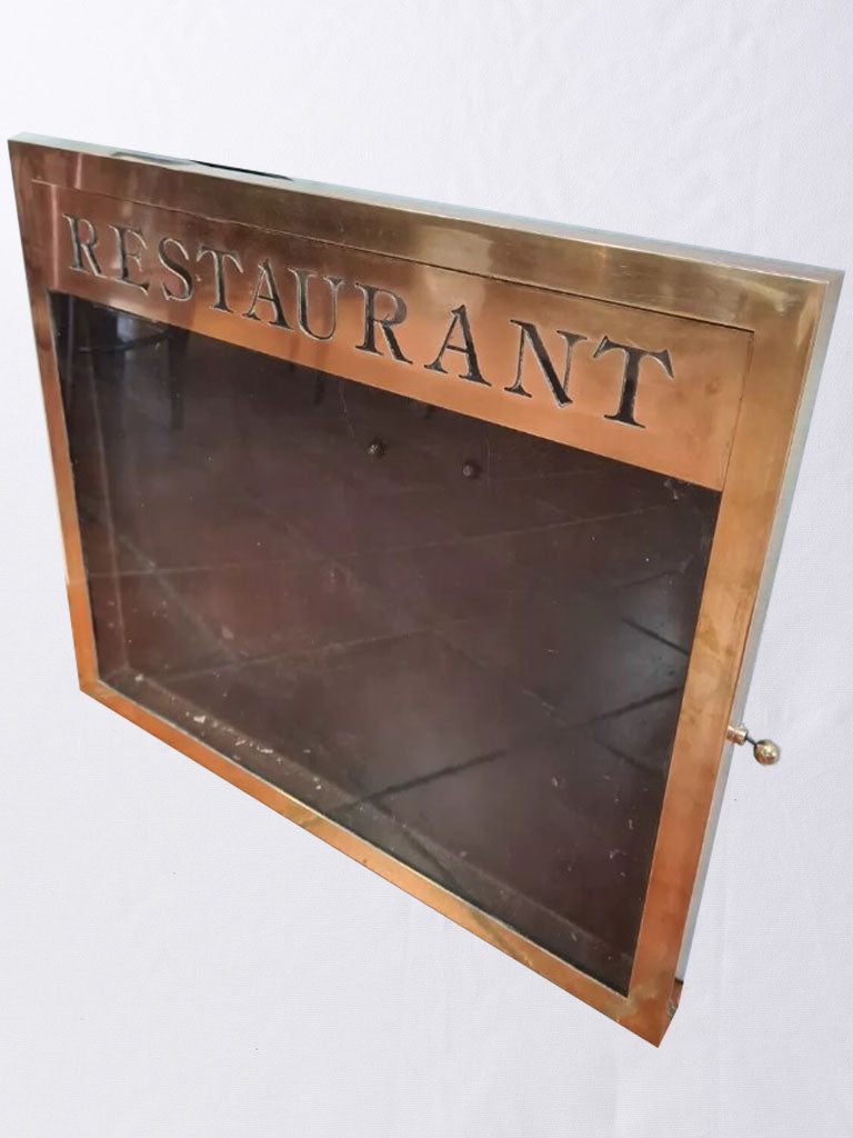 Vintage menu display case 'Restaurant' Chez Pluie