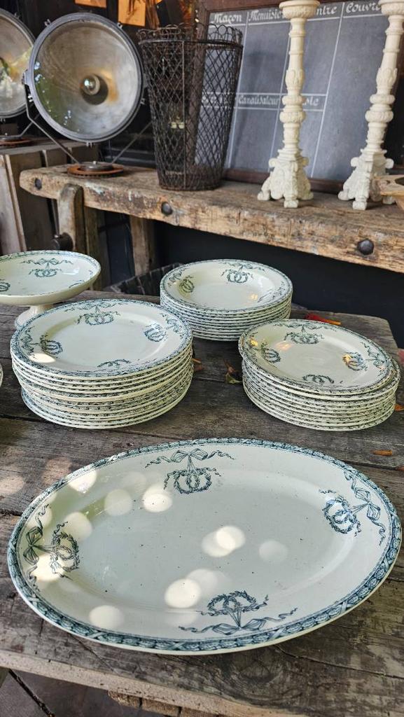 French antique dinner service