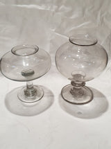 2 Antique French blown glass leech jars