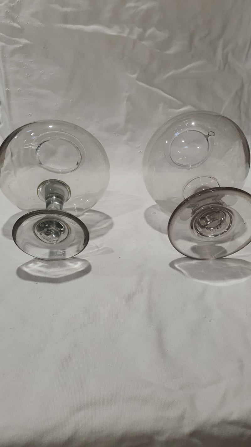 2 Antique French blown glass leech jars