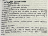 Incredible light blue & orange blown glass vase - Jean-Claude Novaro 1985 - 12½"