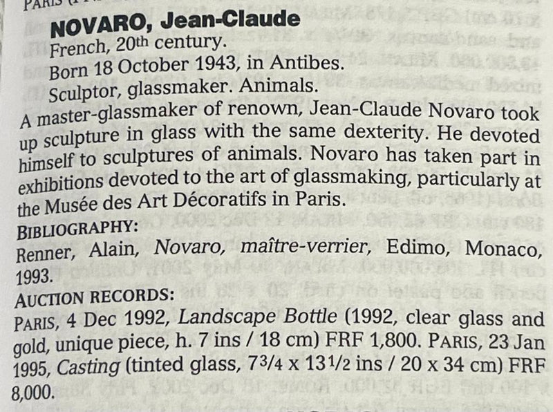 Extraordinary green & pink blown glass flask by Jean-Claude Novaro 13½"