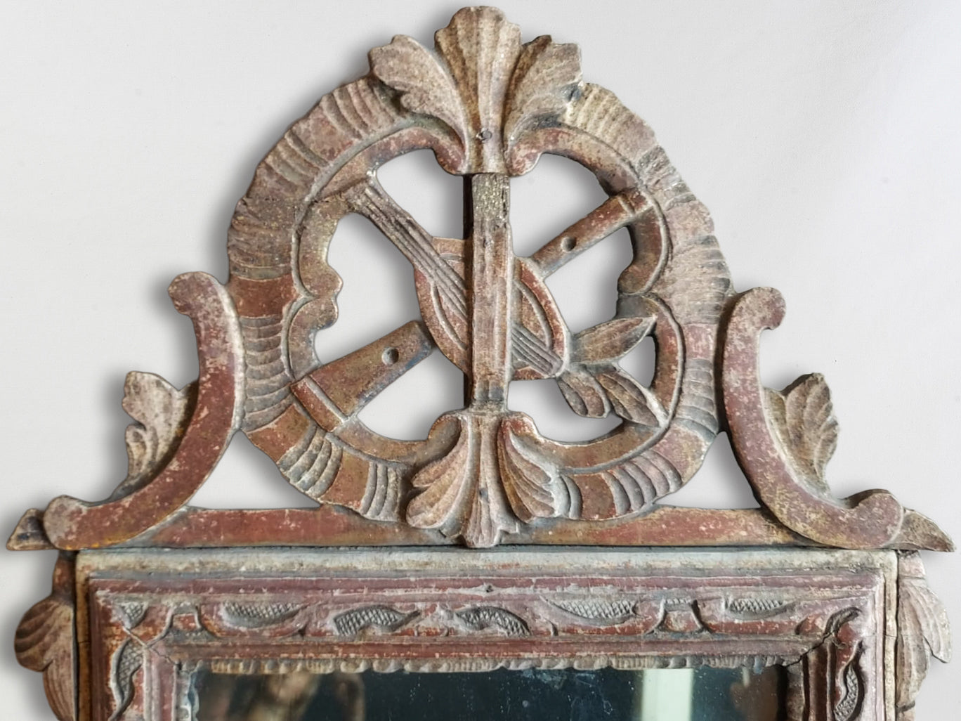 Vintage Provençal wooden mirror