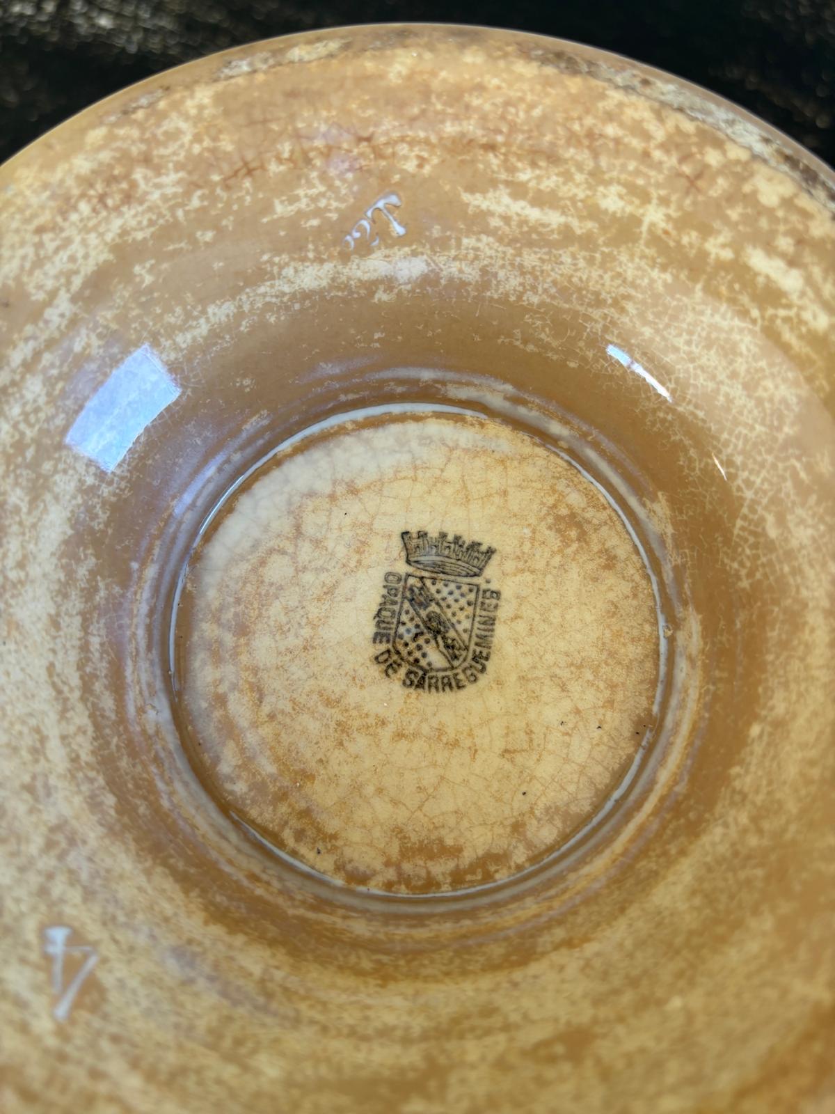 Sarreguemines French soupière with brown glaze - late 19th century