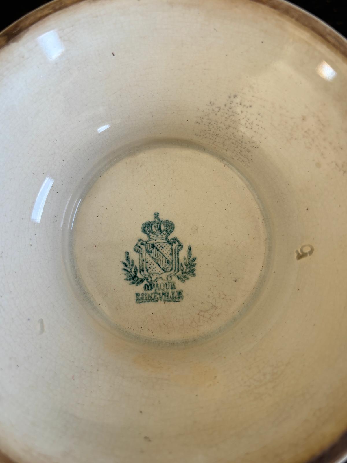 Sarreguemines French soupière with brown glaze - late 19th century