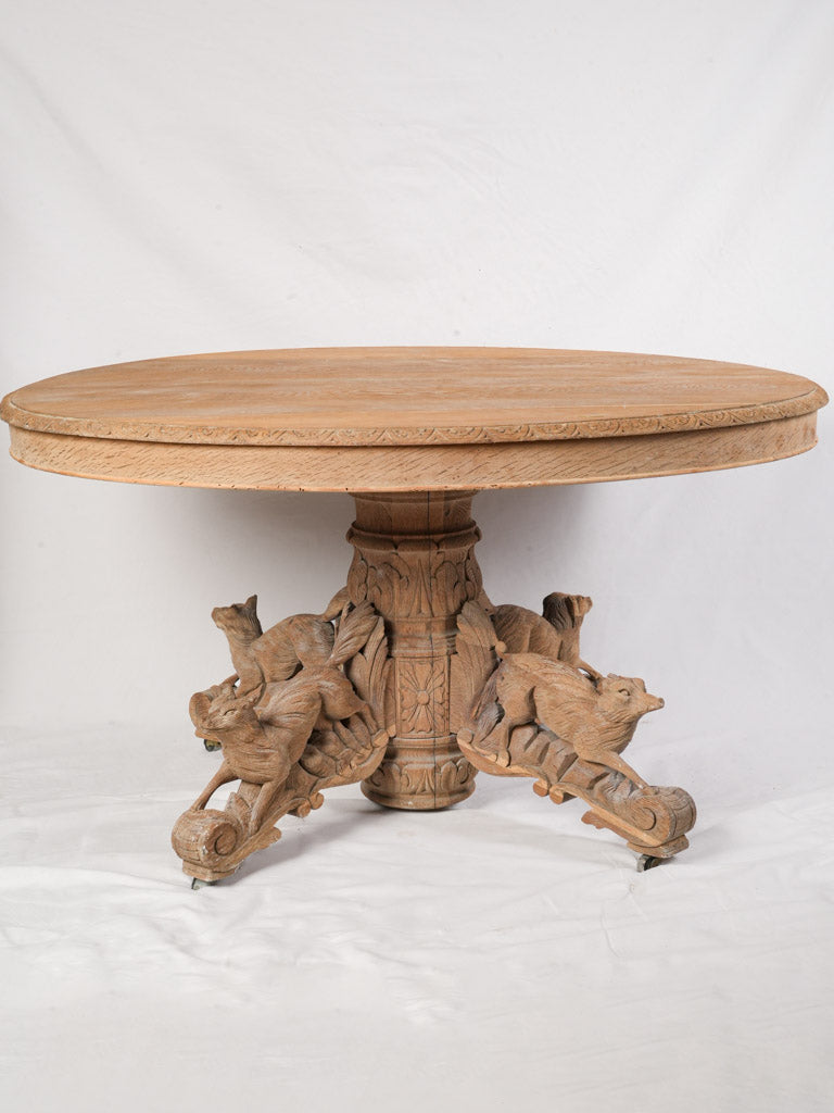 Antique French oak round table