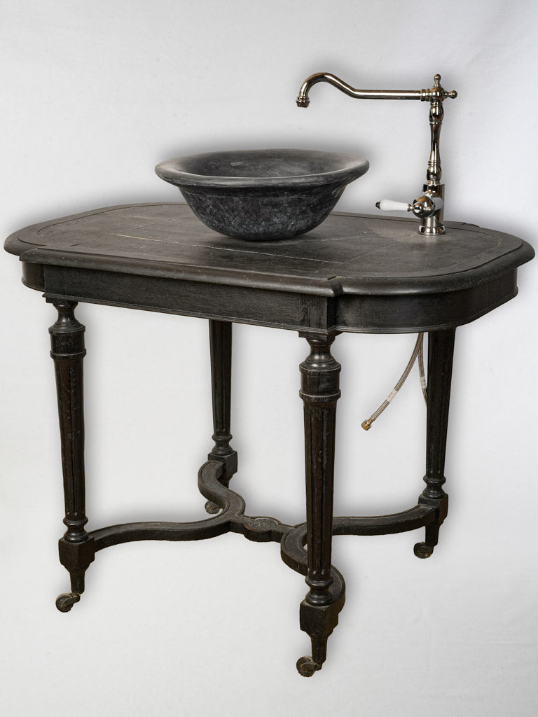 Antique French wooden vanity washbasin  