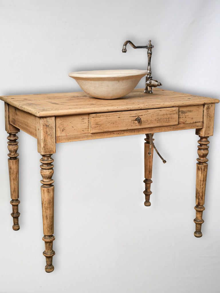 Antique French wooden bathroom vanity  