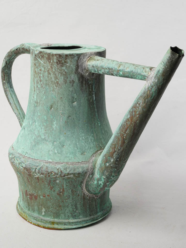 Timeworn French copper watering can  