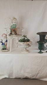 Two green medici planters - 19th century 14¼"