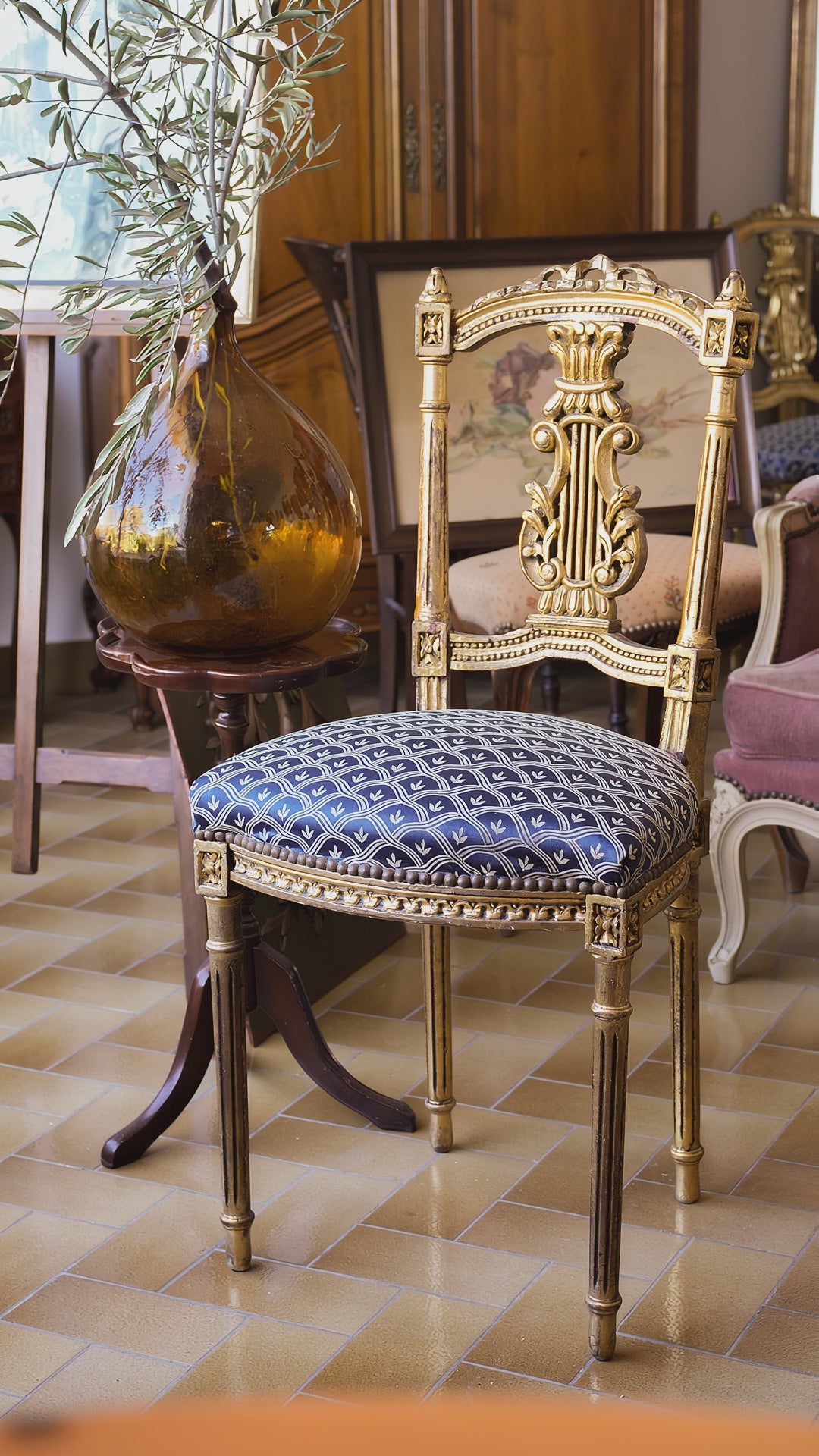 Pair of Napoleon III Style Giltwood Salon Chairs - 35½