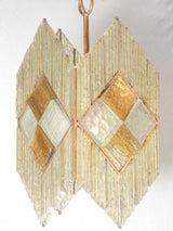 Art Deco compressed glass chandelier - yellow 21¼" x 9"