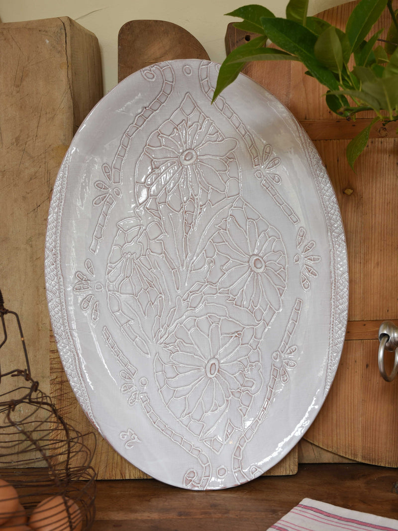 Handmade Provencal Large Floral Oval Platter