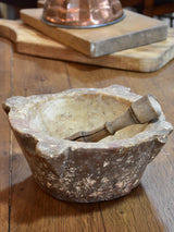 19th century French marble mortar and pestle