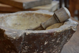 Mortar & pestle, marble, French, 19th-century