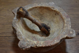 Mortar & pestle, marble, French, 19th-century