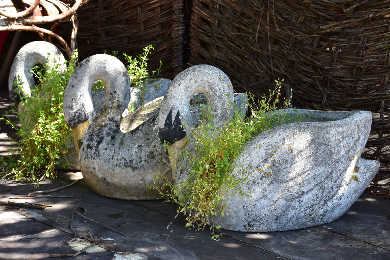 French swan mid-century garden planters