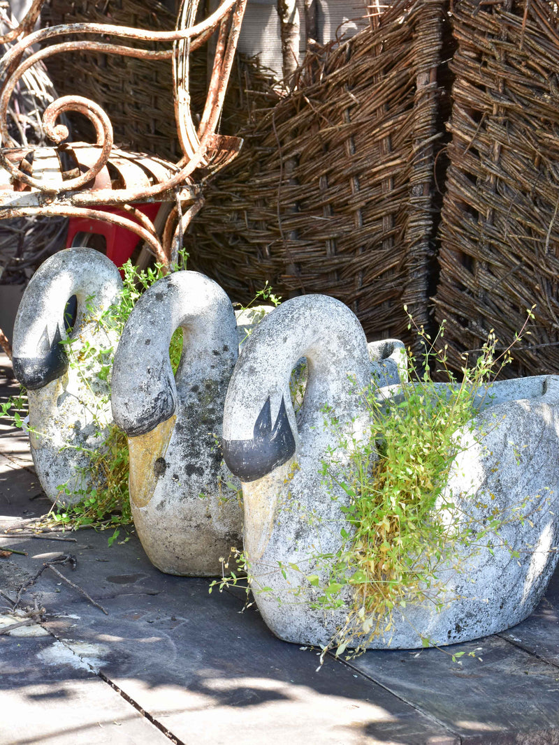 French swan mid-century garden planters