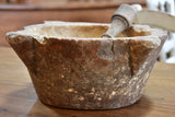 Mortar & pestle, marble, French, 19th-century