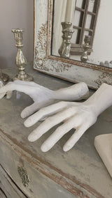 Vintage plaster sculpture, poised hands, Spinelli 1960s 12½"