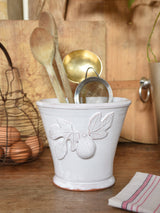 Utensil pot with fig and leaf motif