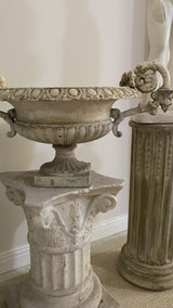 Pair white Medici garden urns - 19th century 19"