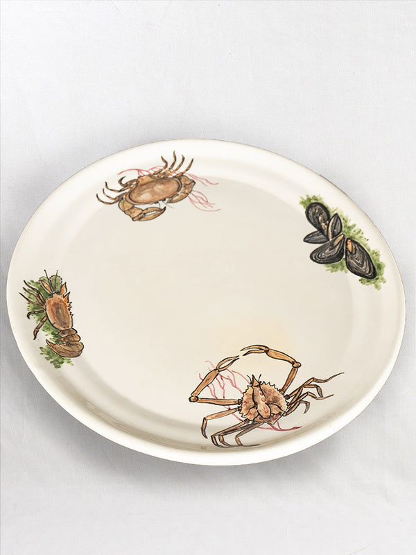 Vintage Hand-Painted Provence Faience Crab Platter