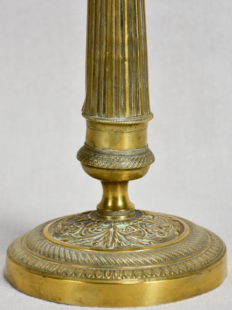 Antique French transition bronze candlestick 11"