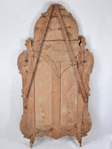 Large 18th century French gilt mirror with flower basket pediment 29½"x 59½"