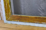 Large rustic Louis XVI mirror with reeded frame and blue gray border 44½" x 39½"