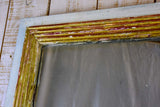 Large rustic Louis XVI mirror with reeded frame and blue gray border 44½" x 39½"