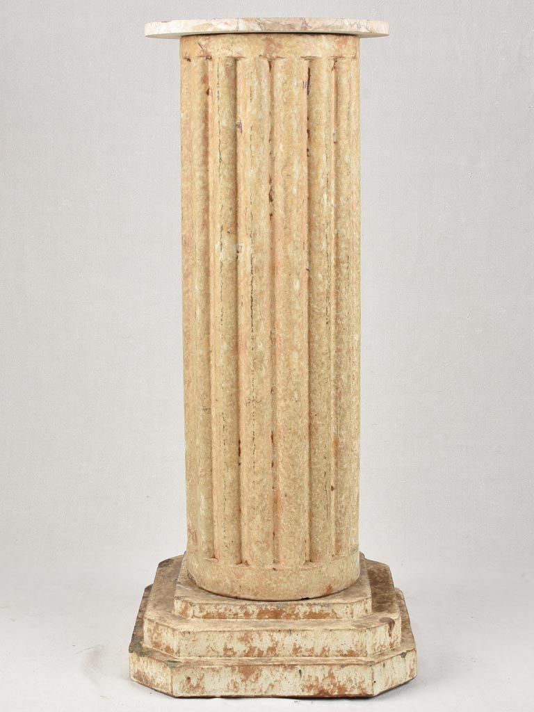 Vintage sandstone column pedestal display