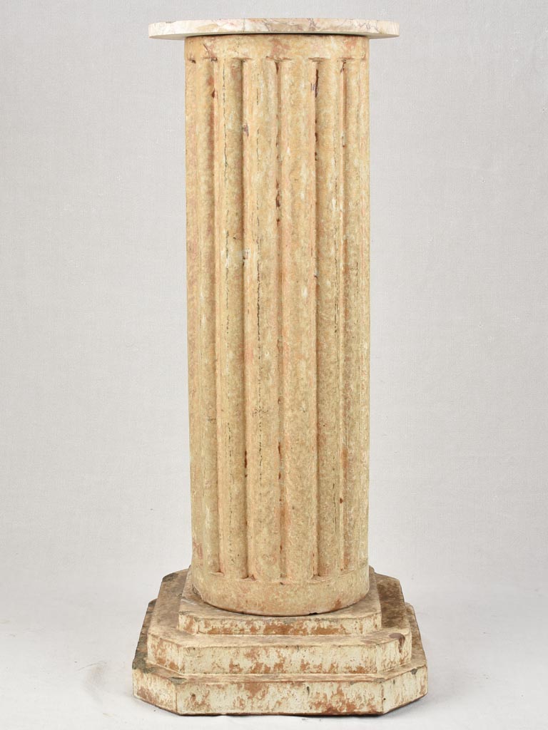 Vintage sandstone column pedestal display