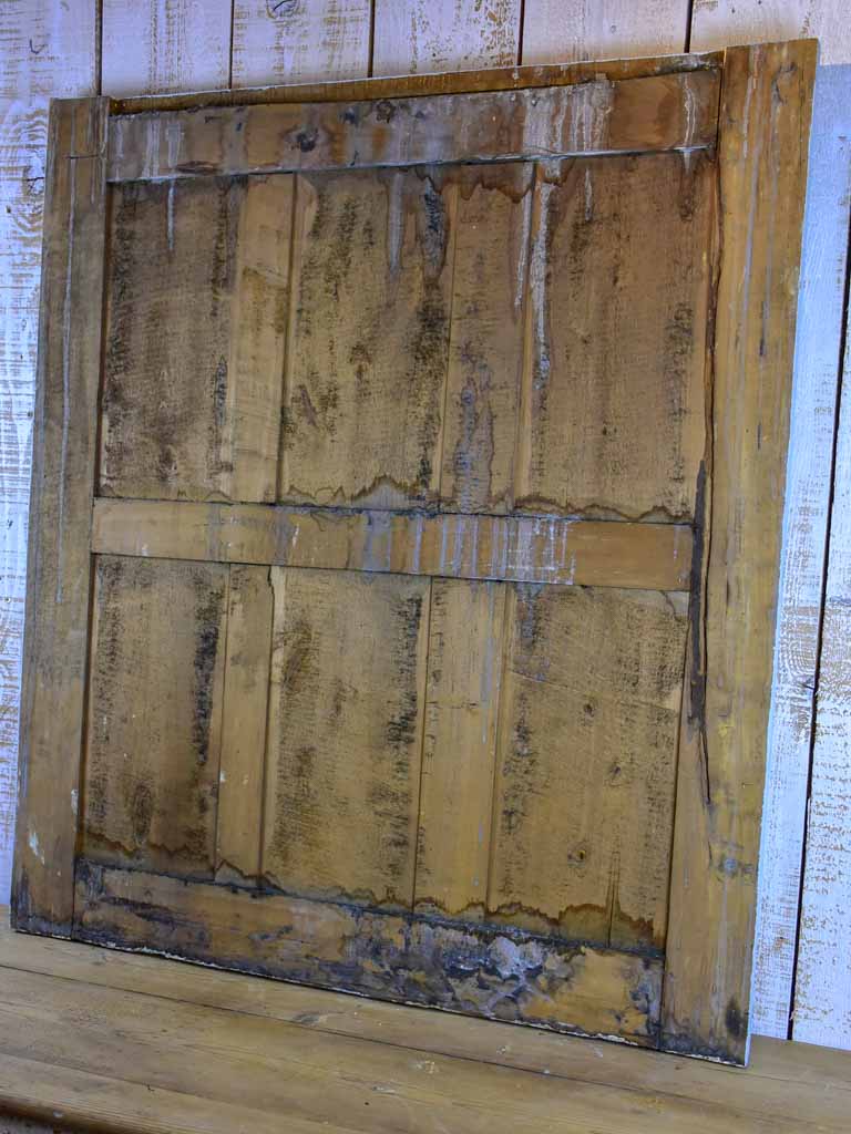 Large rustic Louis XVI mirror with reeded frame and blue gray border 44½" x 39½"